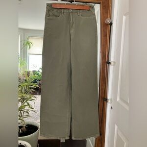 Old Navy Olive Green Wide Leg Jeans